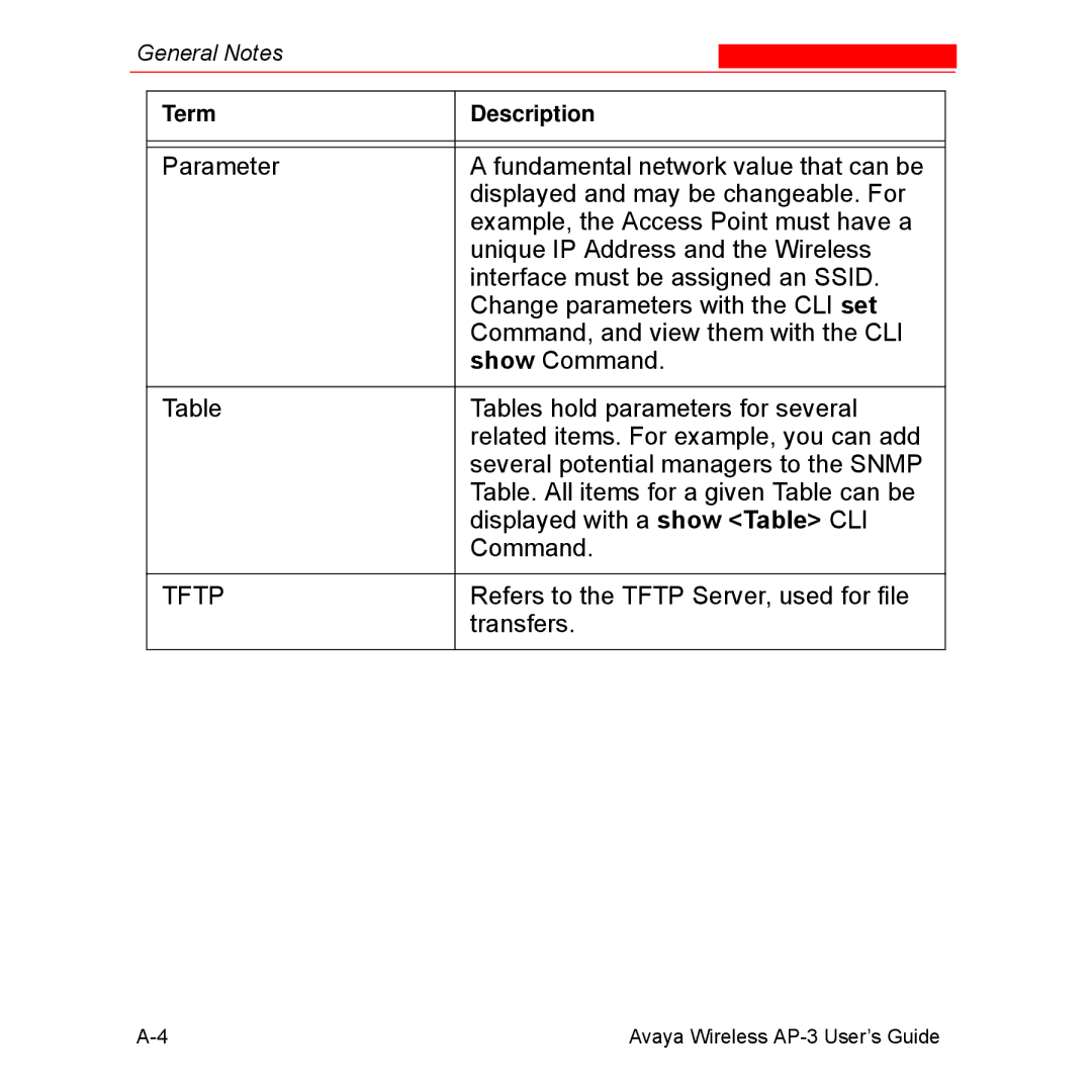 Avaya Wireless AP-3 manual Tftp 