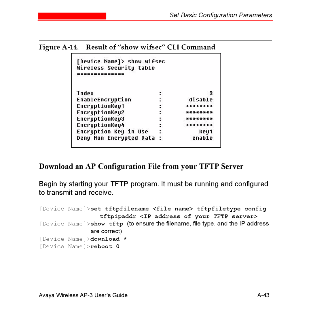 Avaya Wireless AP-3 manual Download an AP Configuration File from your Tftp Server 