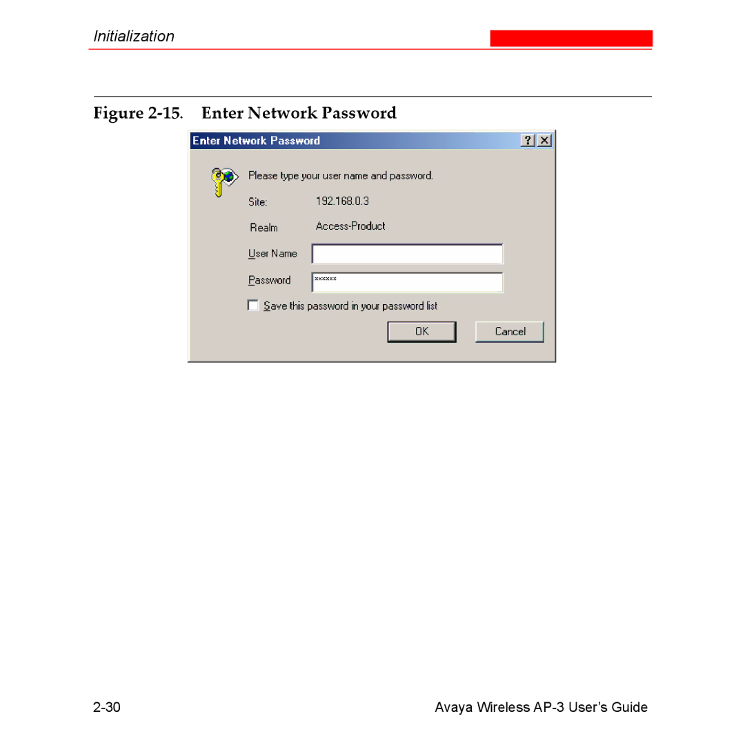 Avaya Wireless AP-3 manual Enter Network Password 