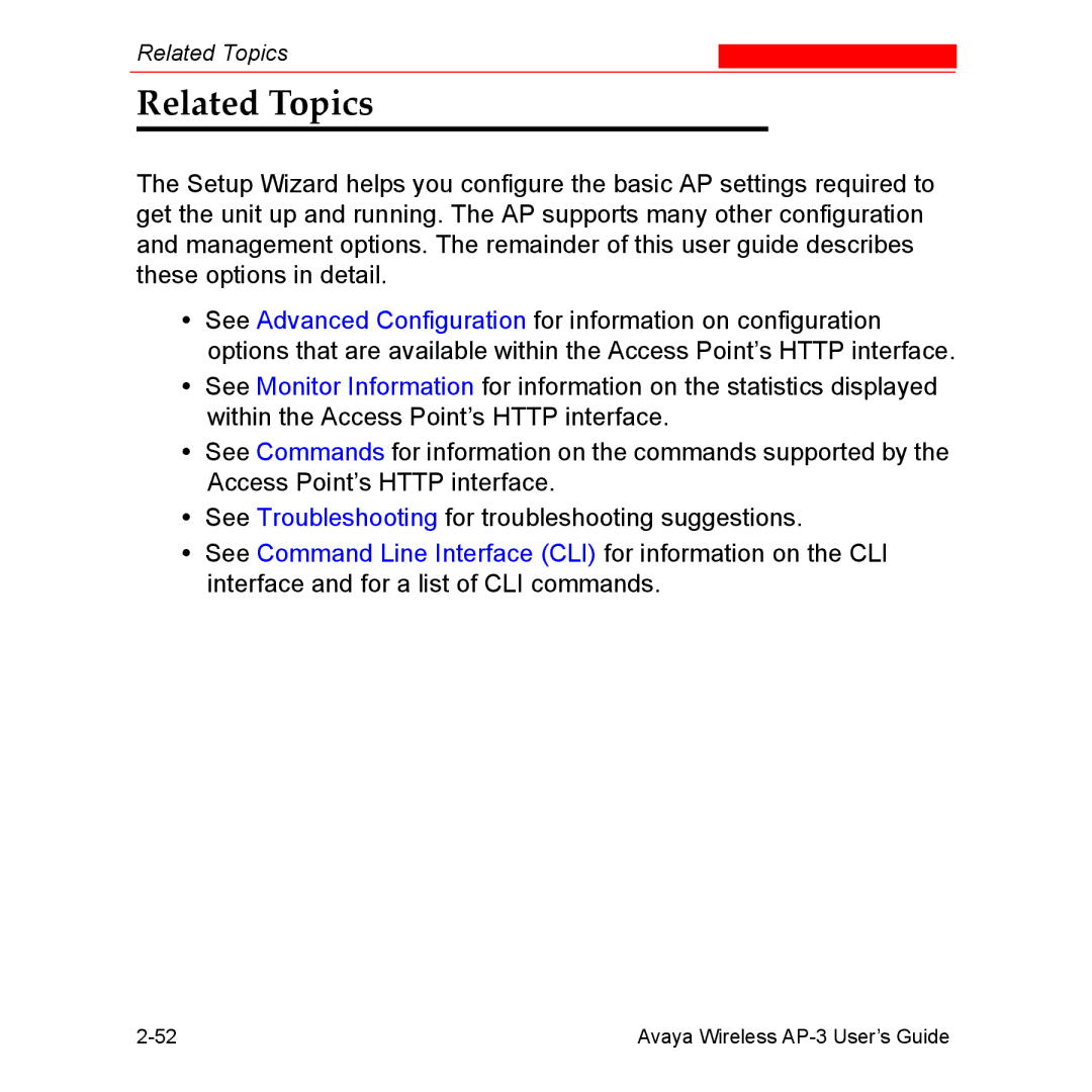 Avaya Wireless AP-3 manual Related Topics 