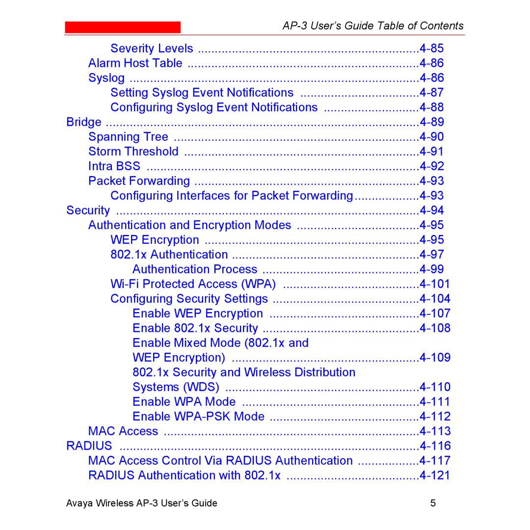 Avaya Wireless AP-3 manual 116 