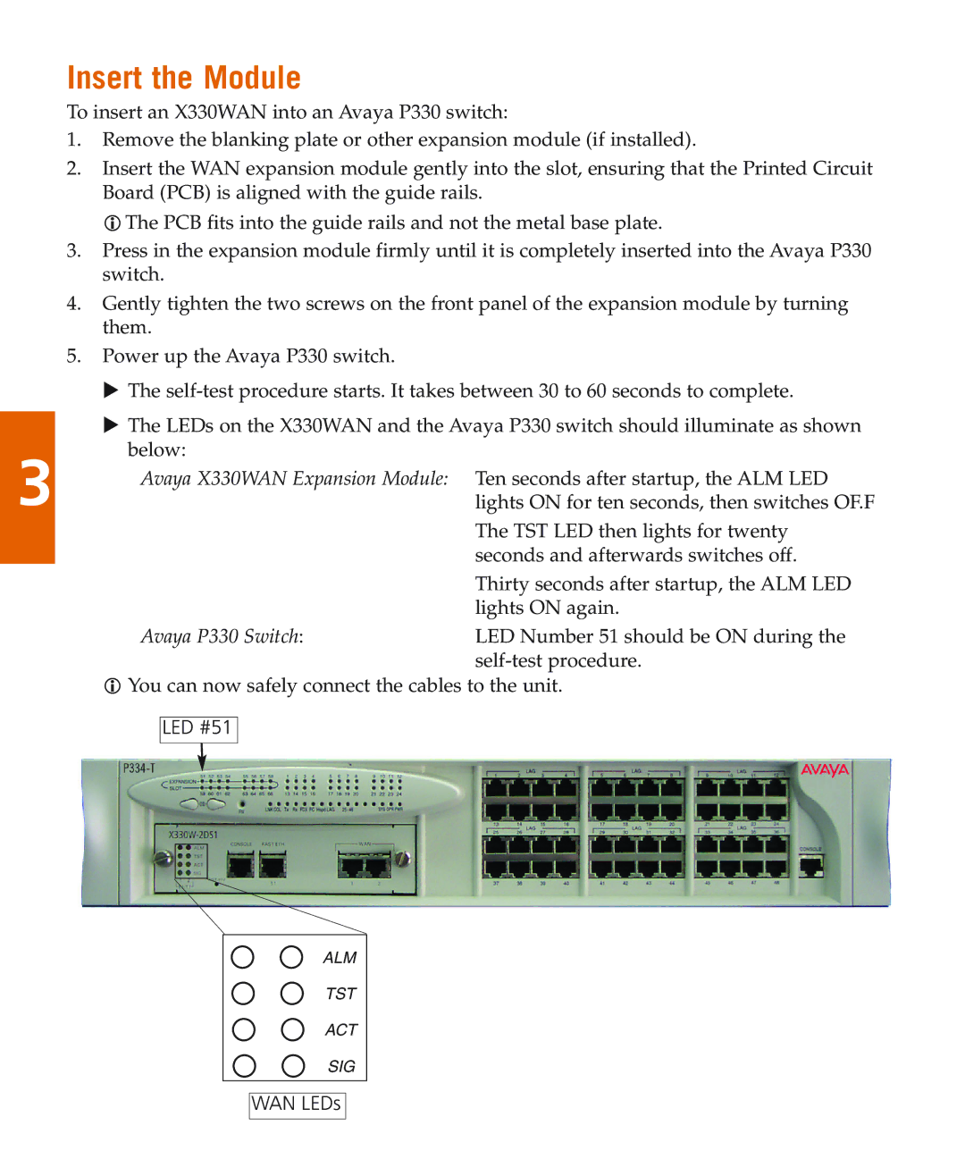 Avaya X330W-2DS1 quick start Insert the Module 