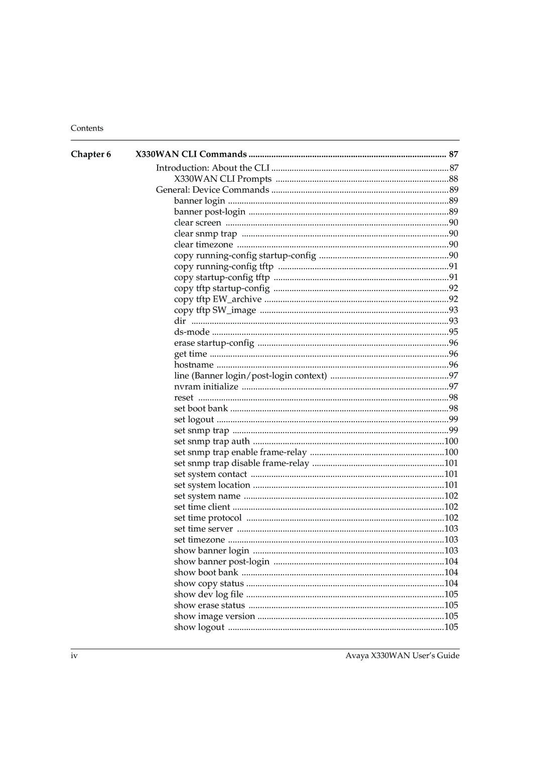 Avaya manual Chapter X330WAN CLI Commands 