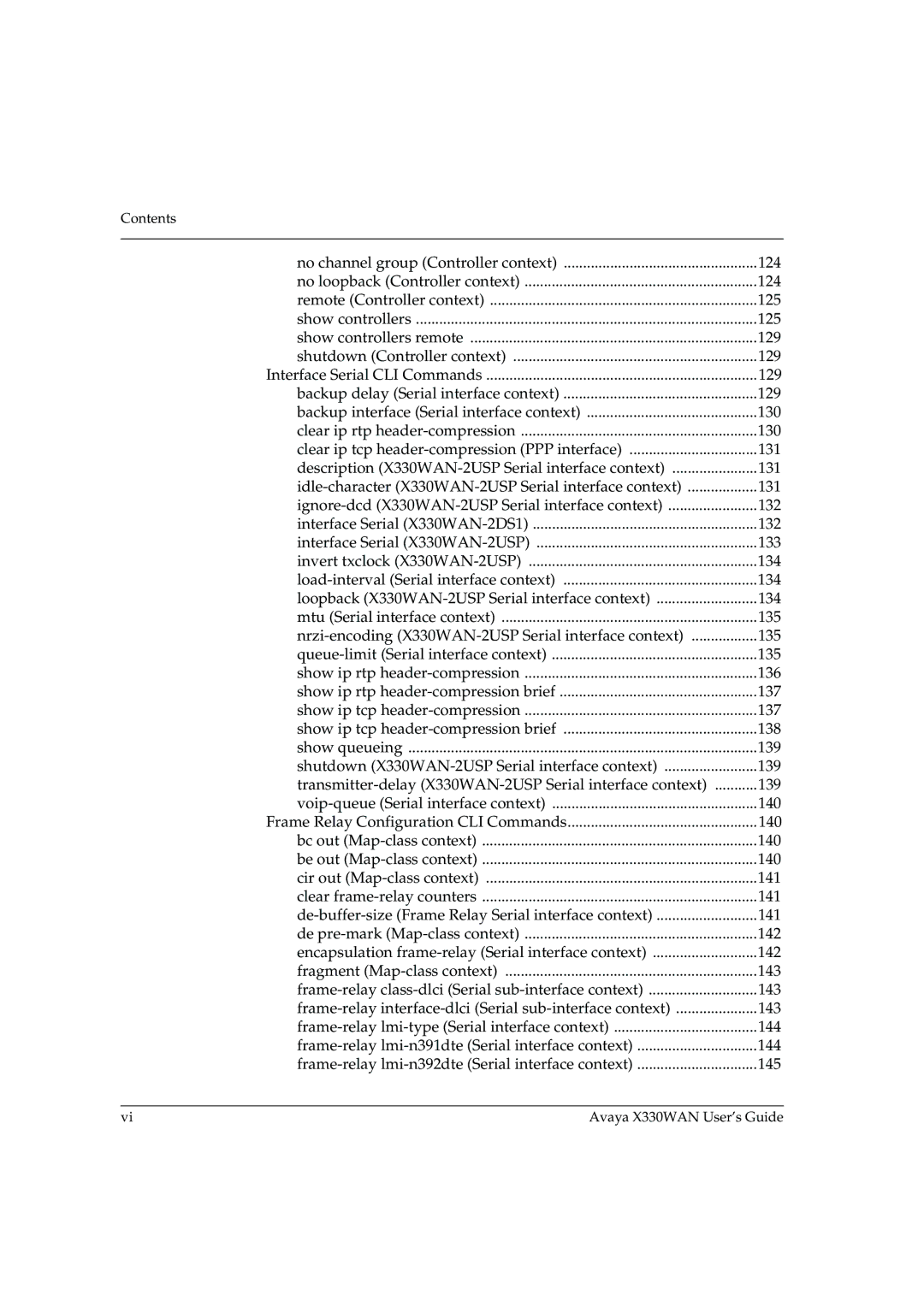 Avaya X330WAN manual Contents 