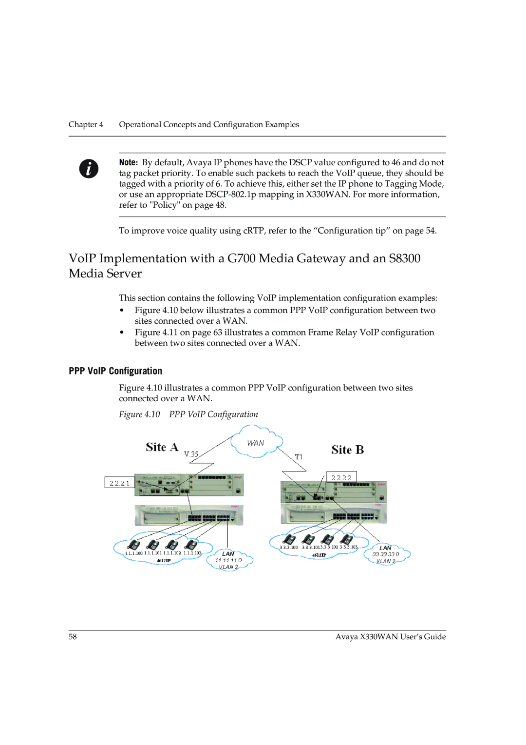 Avaya X330WAN manual PPP VoIP Configuration 