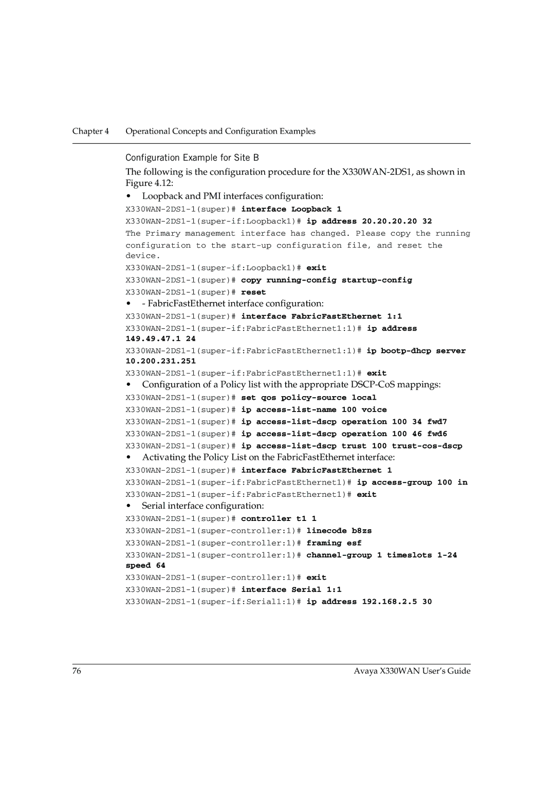 Avaya X330WAN manual 149.49.47.1, 10.200.231.251 