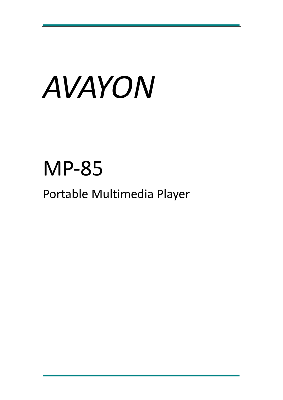 Avayon MP-85 manual Avayon, Portable Multimedia Player 