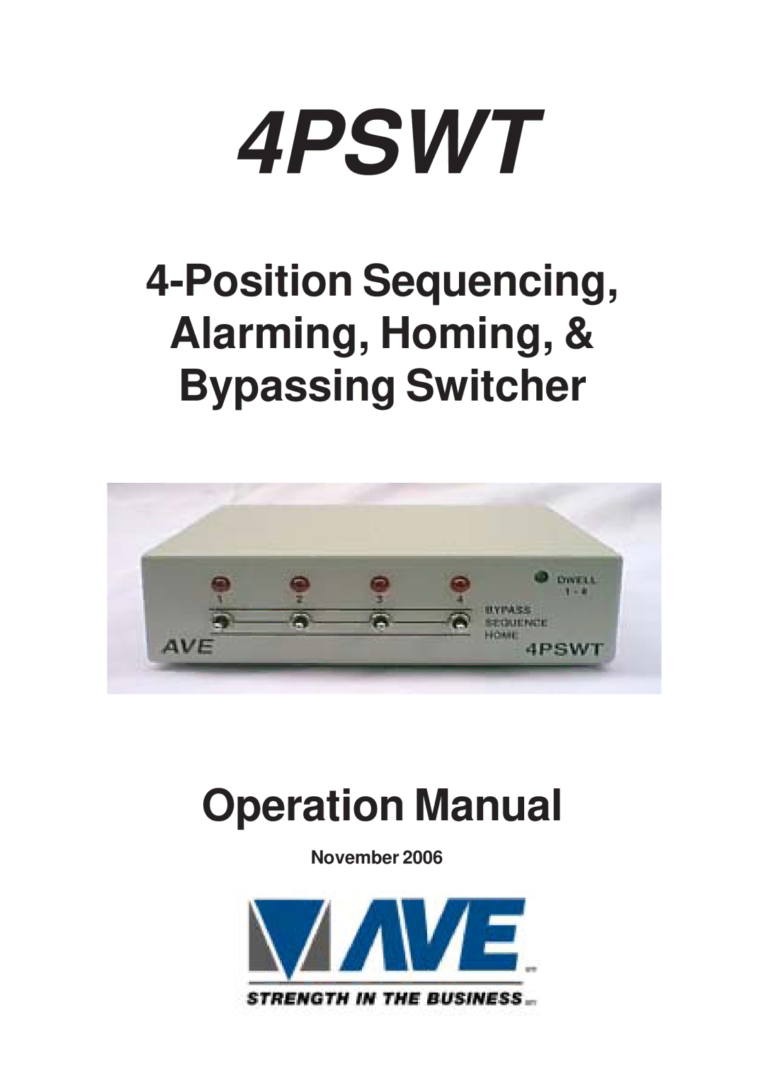 AVE 4PSWT operation manual 