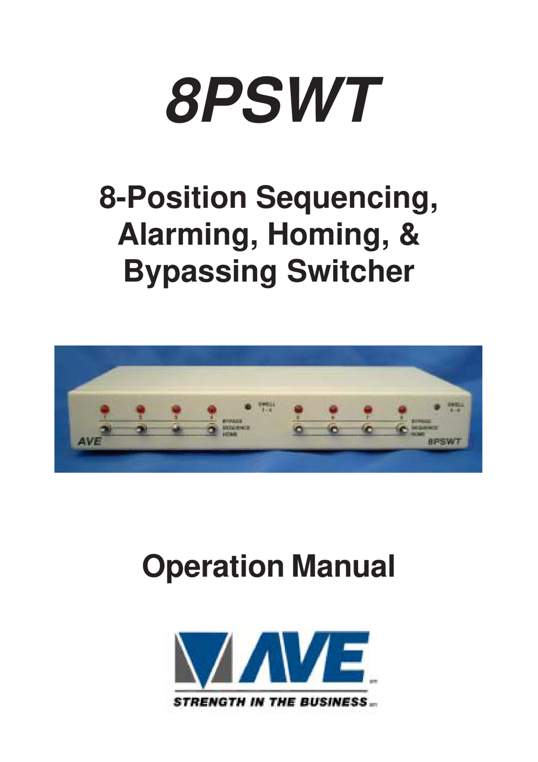 AVE 8PSWT operation manual 