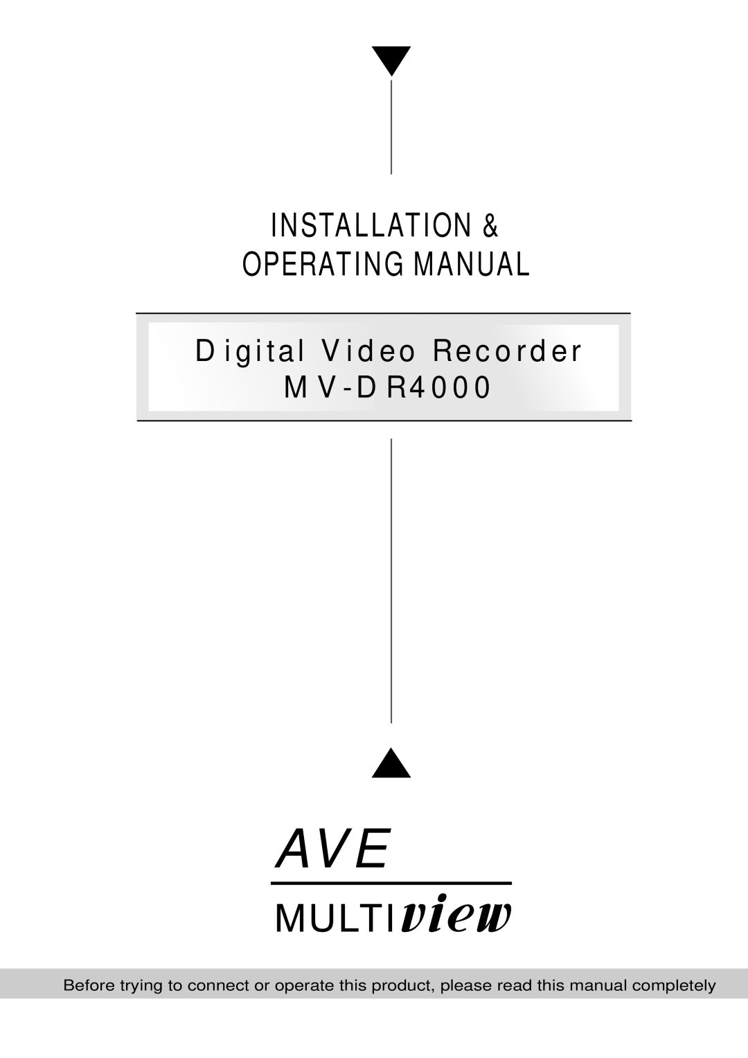 AVE MV DR4000 manual Ave 