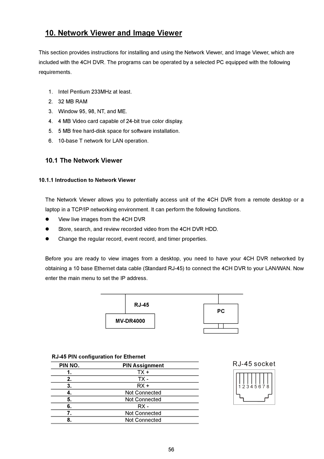 AVE MV DR4000 manual Network Viewer, PIN no 