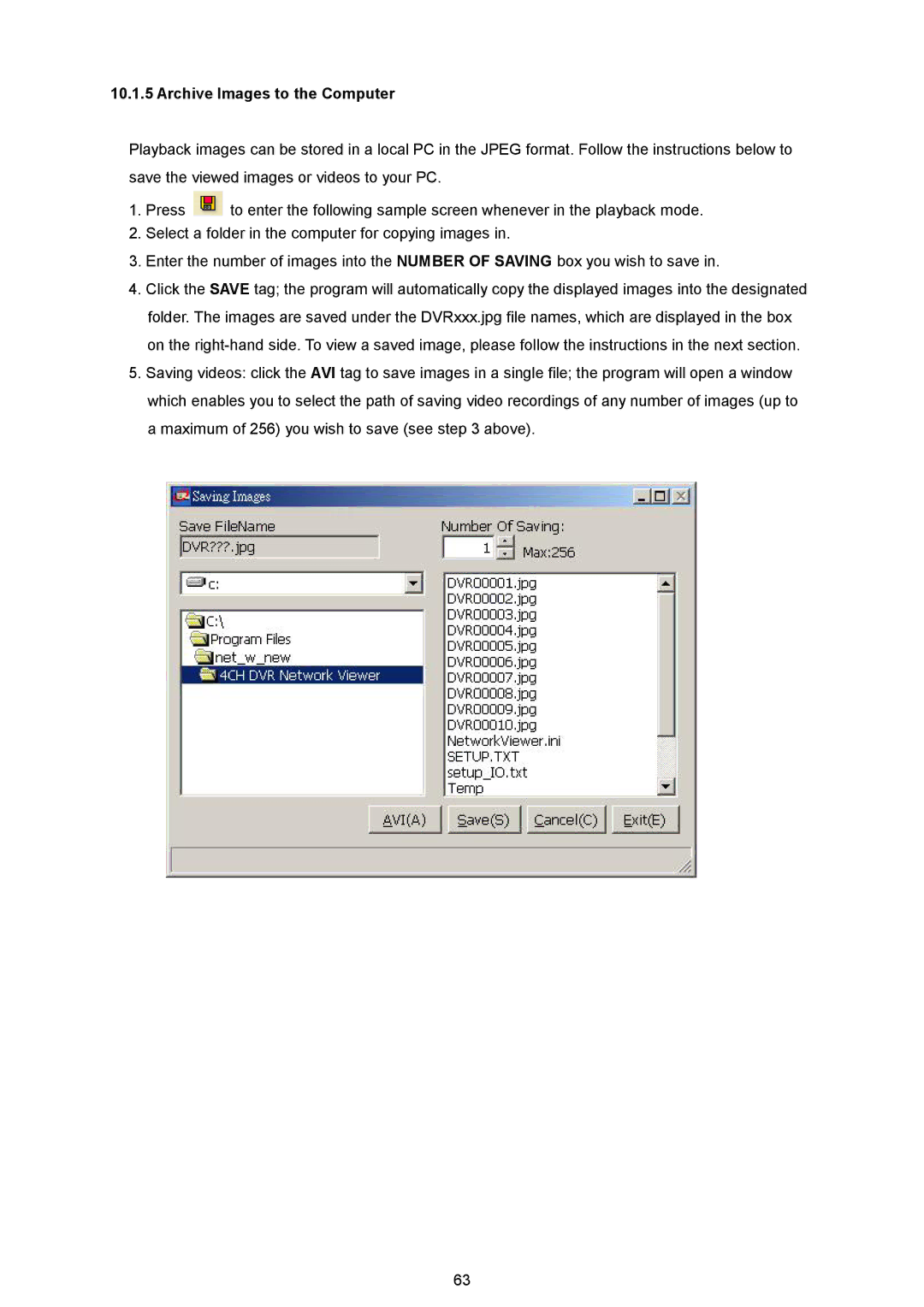 AVE MV DR4000 manual Archive Images to the Computer 