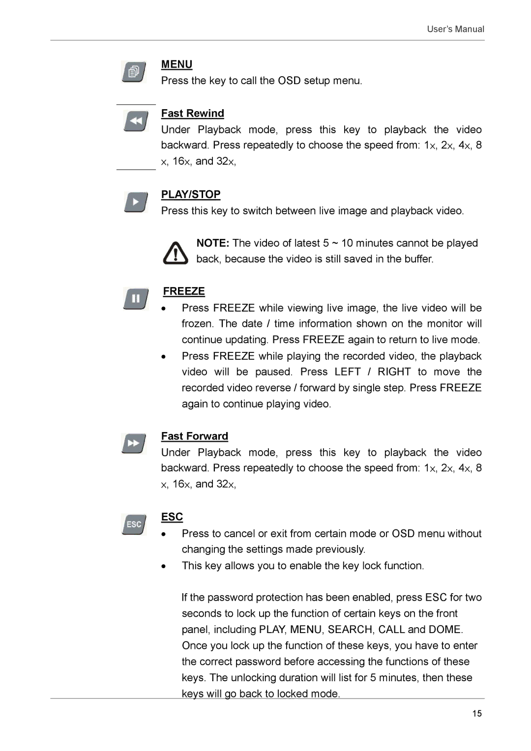 AVE MV DR8X, AVE DR16X, AVE DR8X, MV DR16X user manual Fast Rewind, Fast Forward 