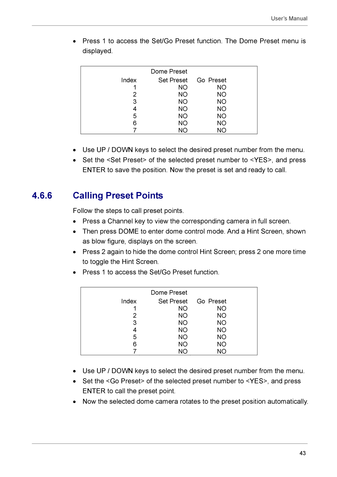 AVE MV DR8X, AVE DR16X, AVE DR8X, MV DR16X user manual Calling Preset Points 