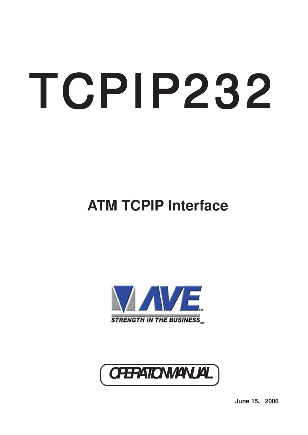 AVE TCPIP232 operation manual June 15 