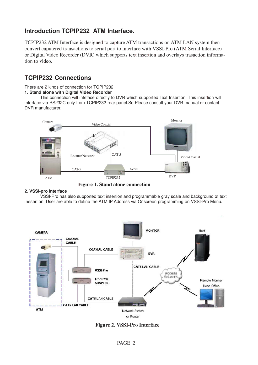 AVE operation manual Introduction TCPIP232 ATM Interface, TCPIP232 Connections 