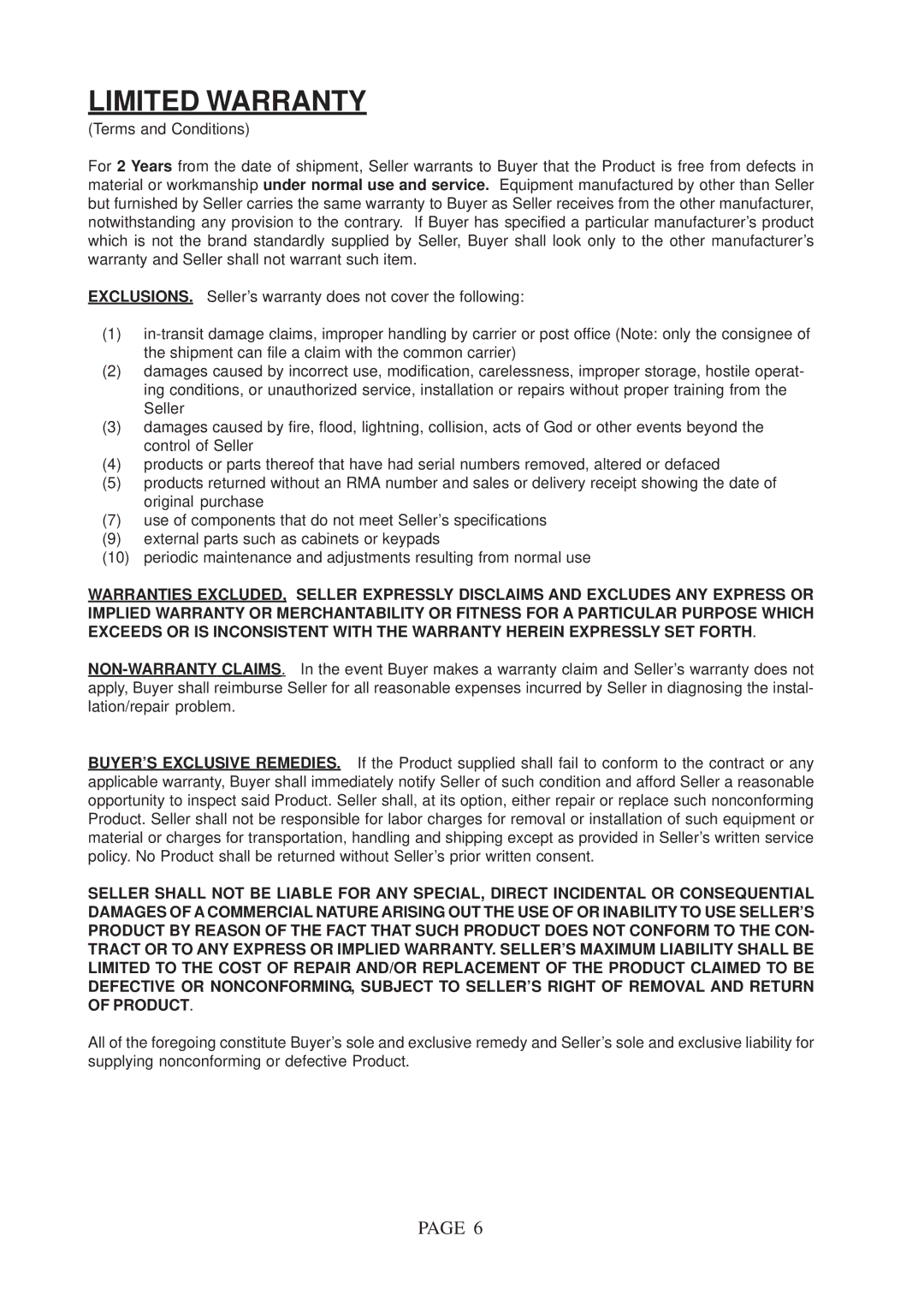 AVE TCPIP232 operation manual Limited Warranty 