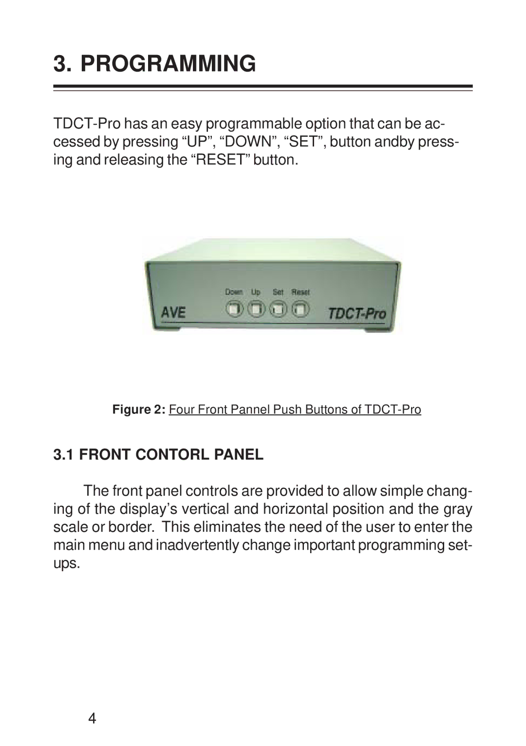 AVE TDCT-Pro operation manual Programming 