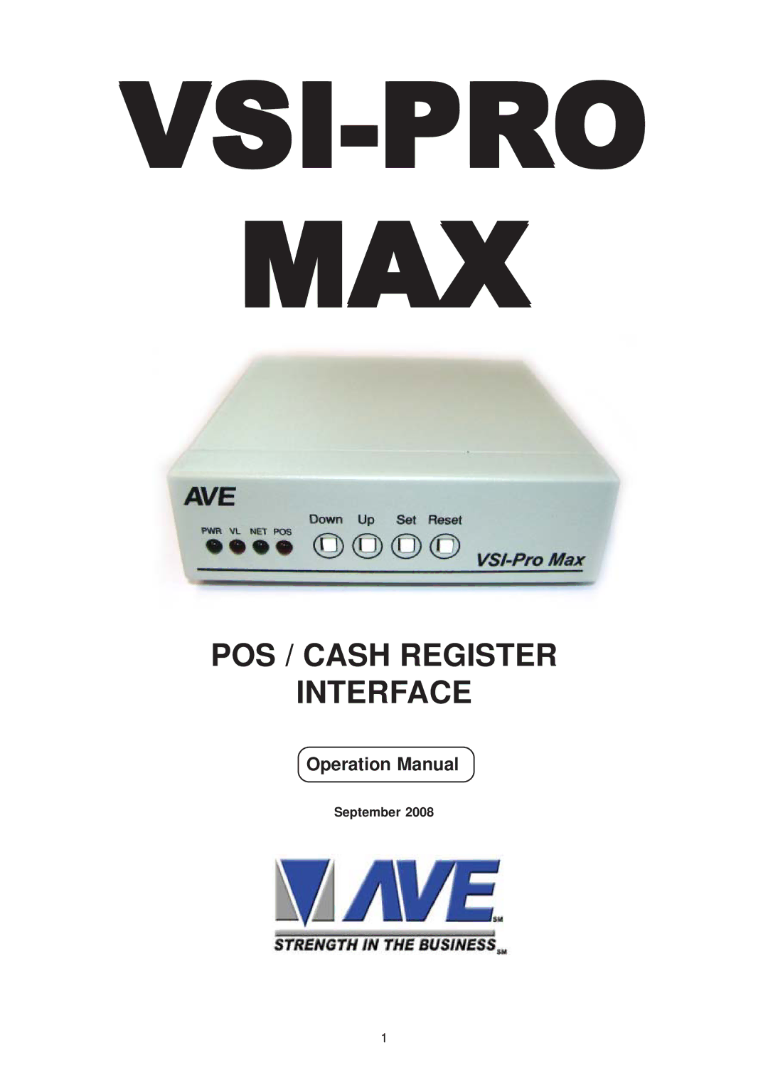 AVE VSI-Pro Max operation manual Vsi-Pro Max, September 