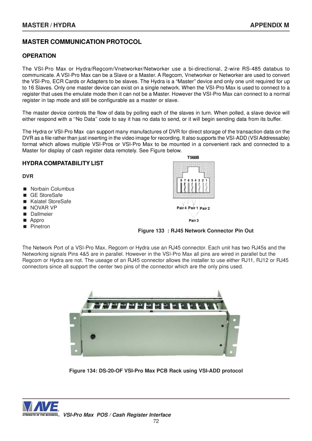 AVE VSI-Pro Max operation manual Master / Hydra Appendix M, Dvr 