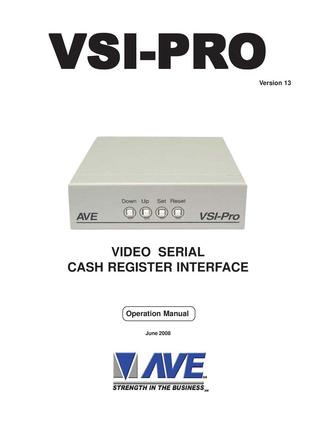 AVE VSI-PRO operation manual Vsi-Pro, June 