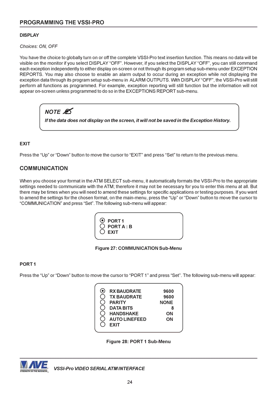 AVE VSSI-PRO operation manual Communication 