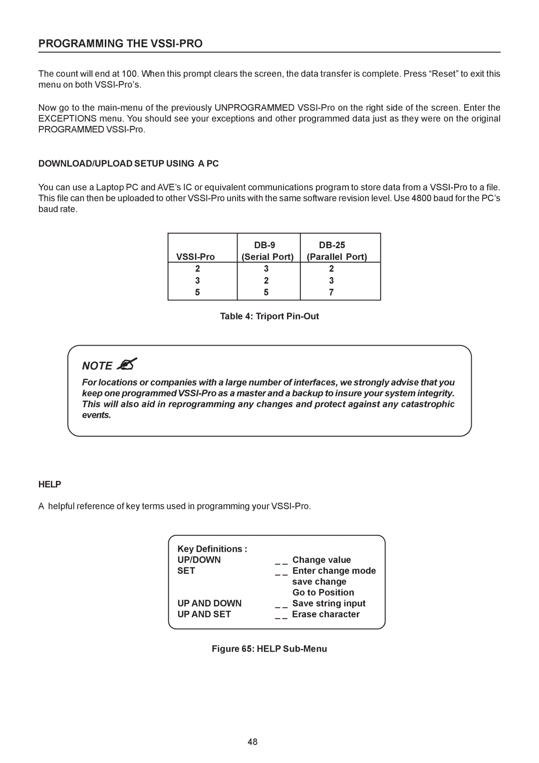 AVE VSSI-PRO operation manual DOWNLOAD/UPLOAD Setup Using a PC, Up/Down, UP and Down, UP and SET 