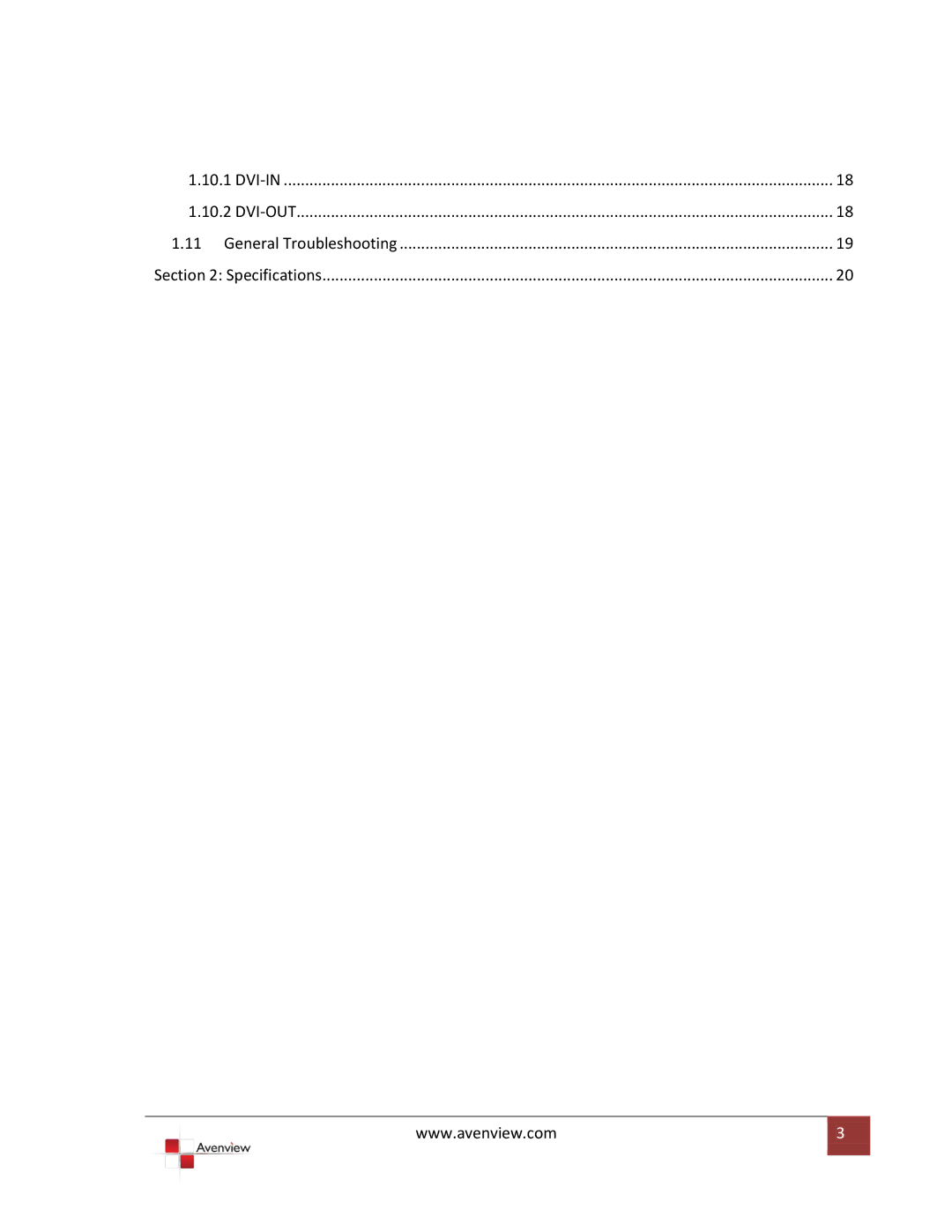 Avenview DVI-VIDEOWALL-9X specifications General Troubleshooting 