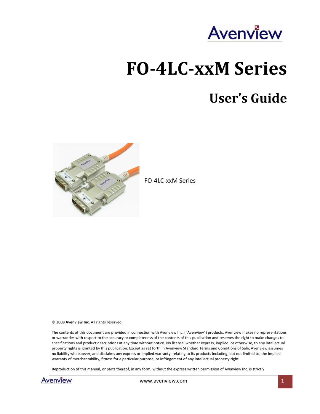 Avenview FO-4LC-xxM Series specifications 