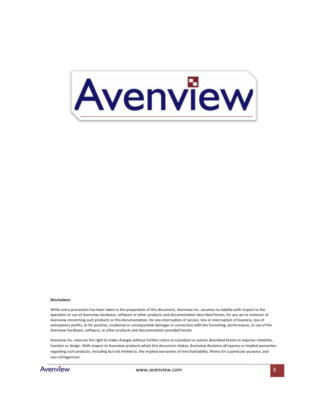 Avenview FO-DVI-1080LC-Set specifications Disclaimer 