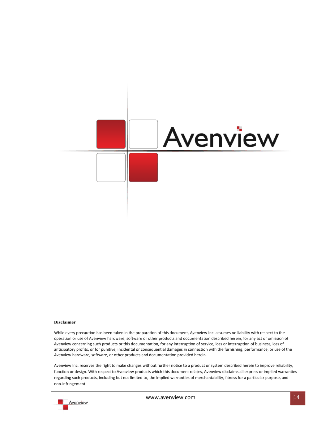 Avenview FO-DVI-DL-330X specifications Disclaimer 