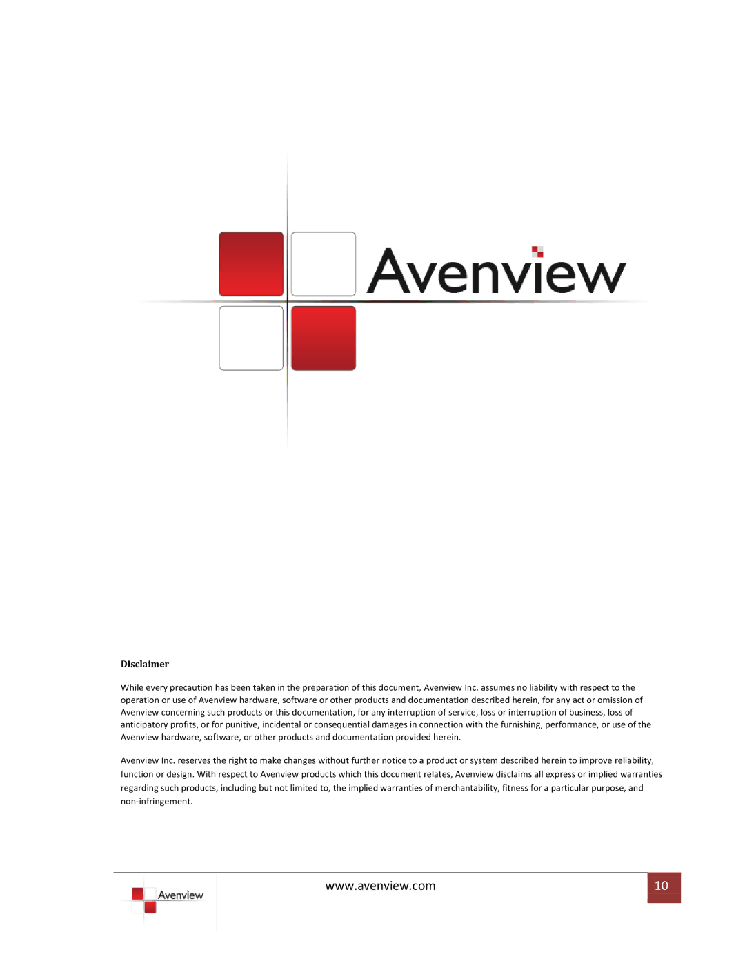 Avenview HDM-C5-3-R specifications Disclaimer 