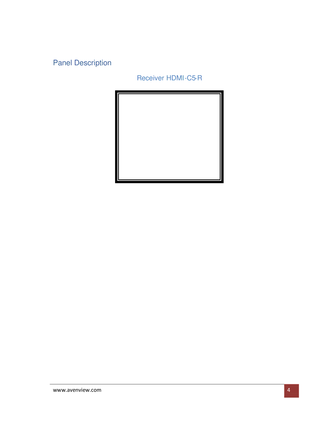 Avenview specifications Receiver HDMI-C5-R 