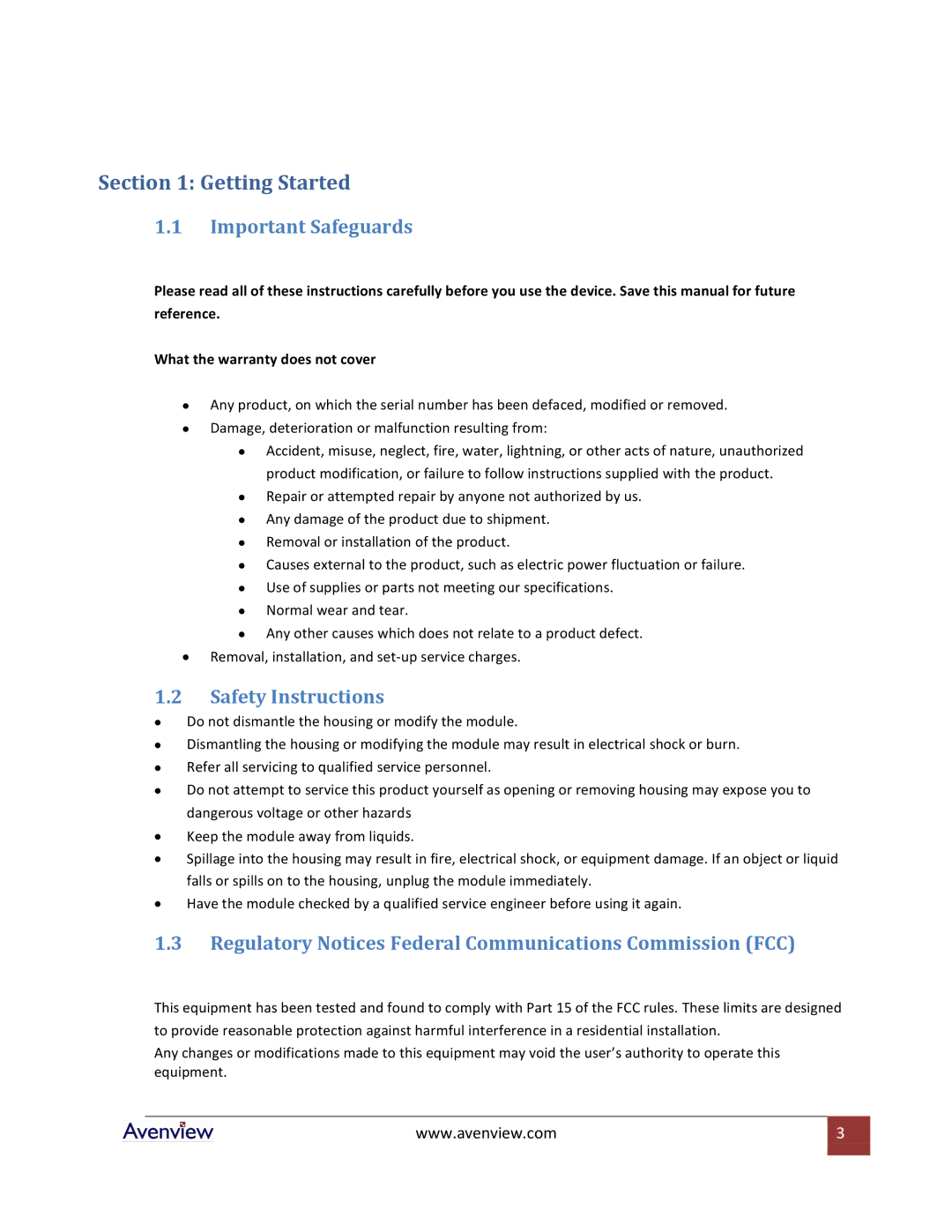 Avenview SPLIT-DVI-5, SPLIT-DVI-2 specifications Getting Started, Important Safeguards, Safety Instructions 