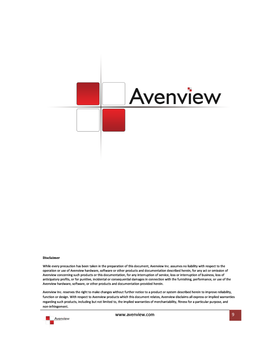 Avenview SPLIT-DVI-2 specifications Disclaimer 