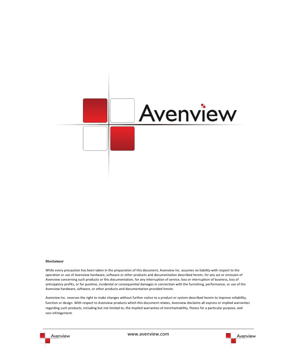 Avenview SW-HDM3D-C5-4X4 specifications Disclaimer 