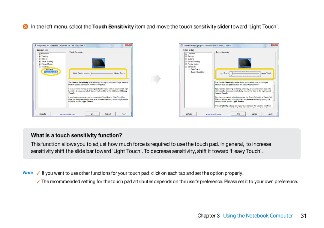 AVERATEC 2700 manual What is a touch sensitivity function? 