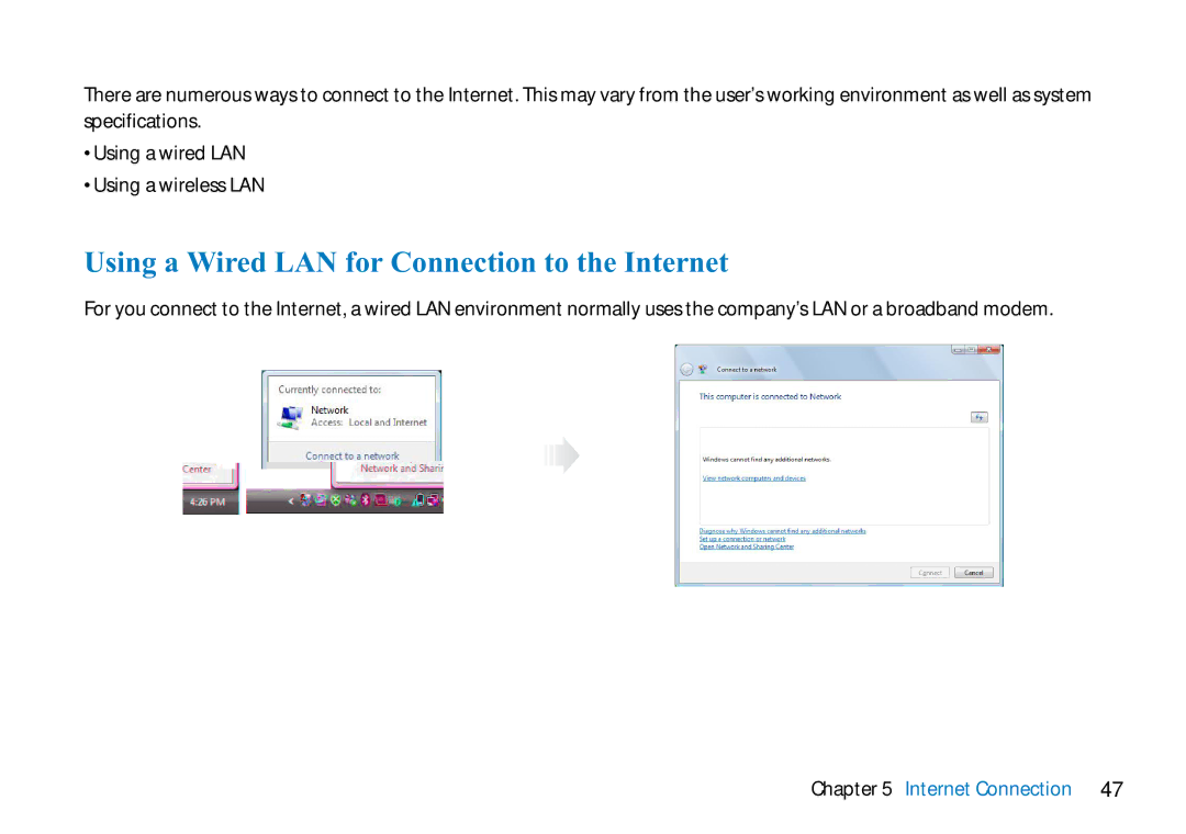 AVERATEC 2700 manual Using a Wired LAN for Connection to the Internet, Internet Connection 