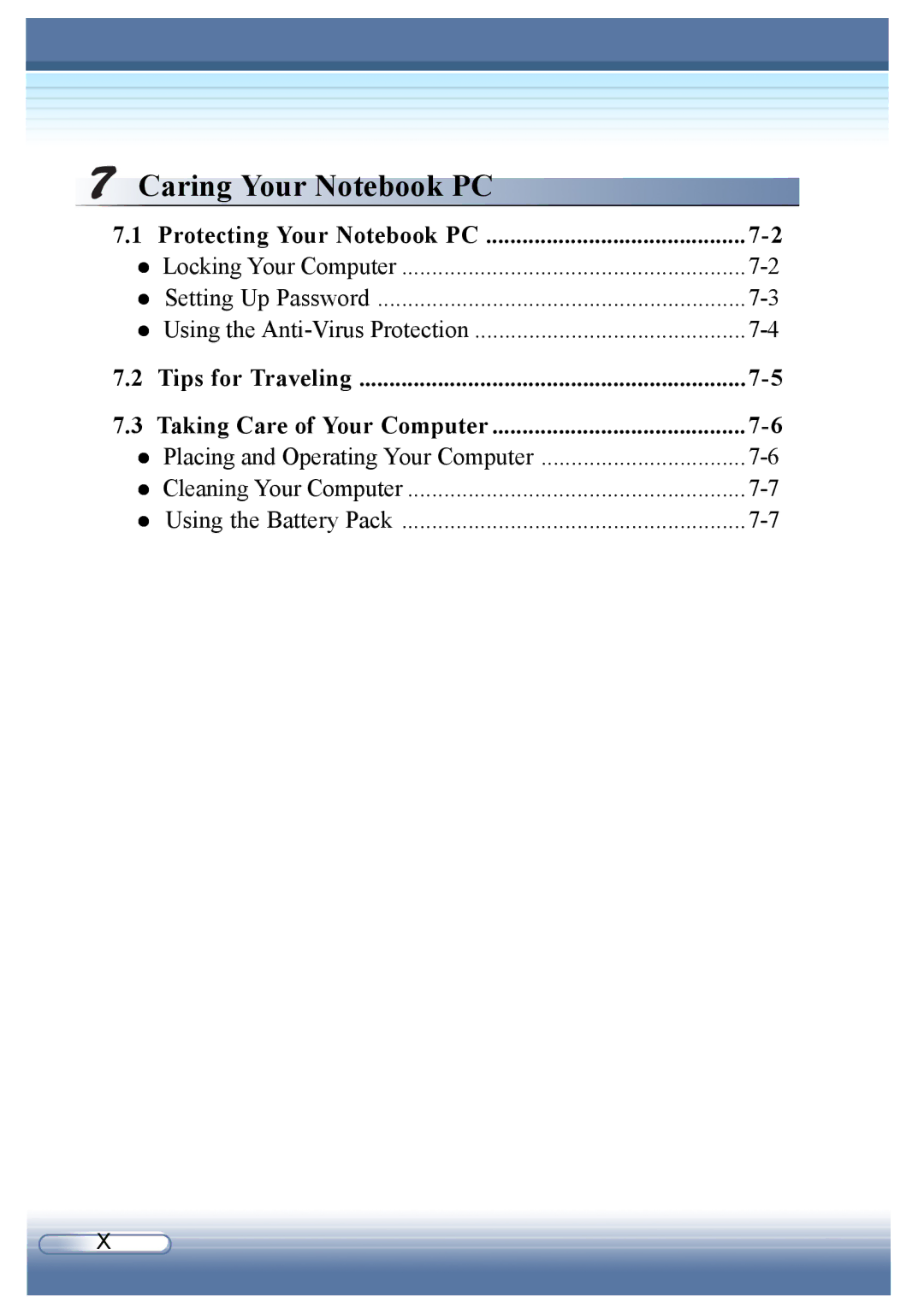 AVERATEC 6200 Series user manual Caring Your Notebook PC 