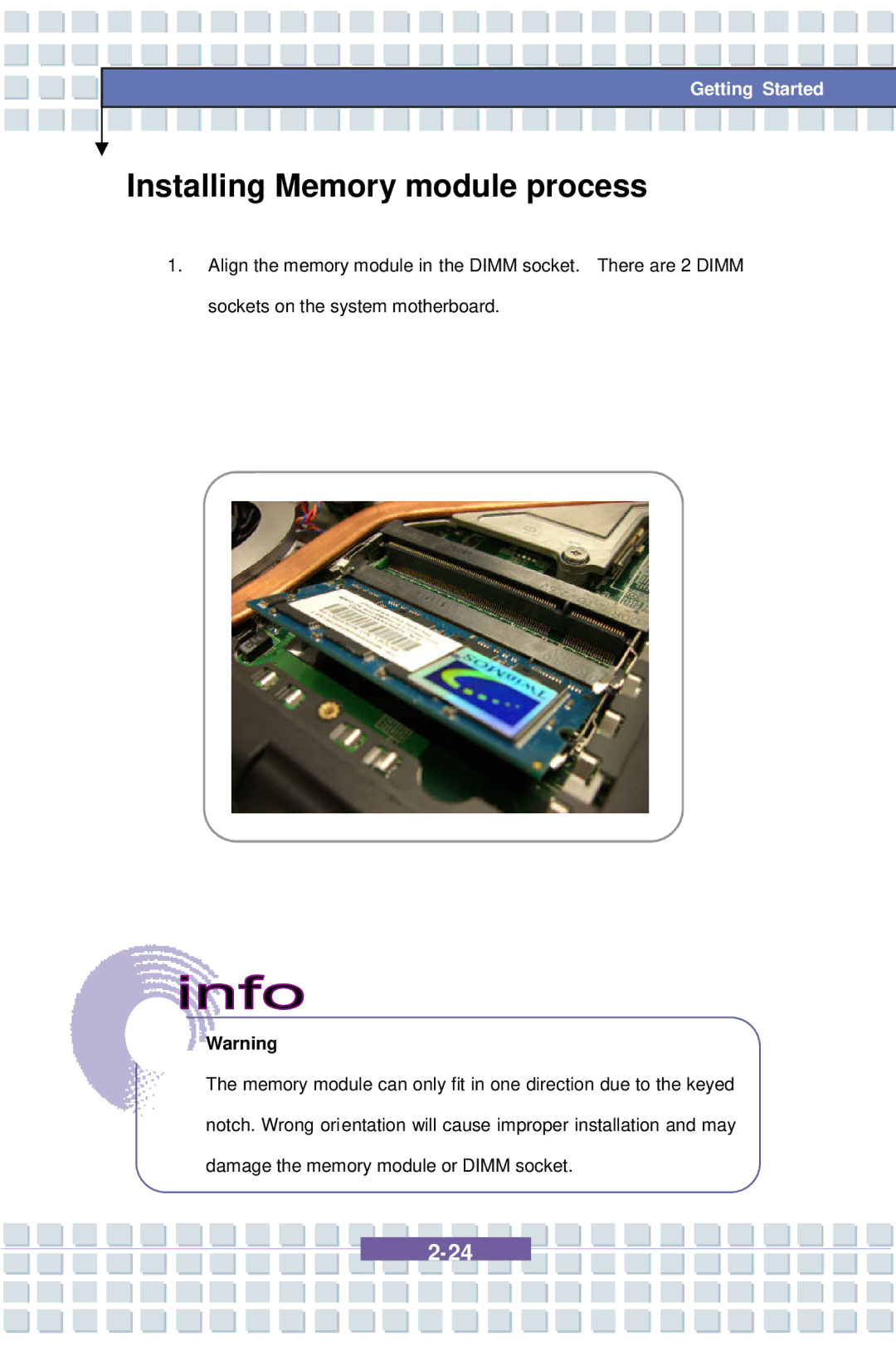 AVERATEC 7100 manual Installing Memory module process 