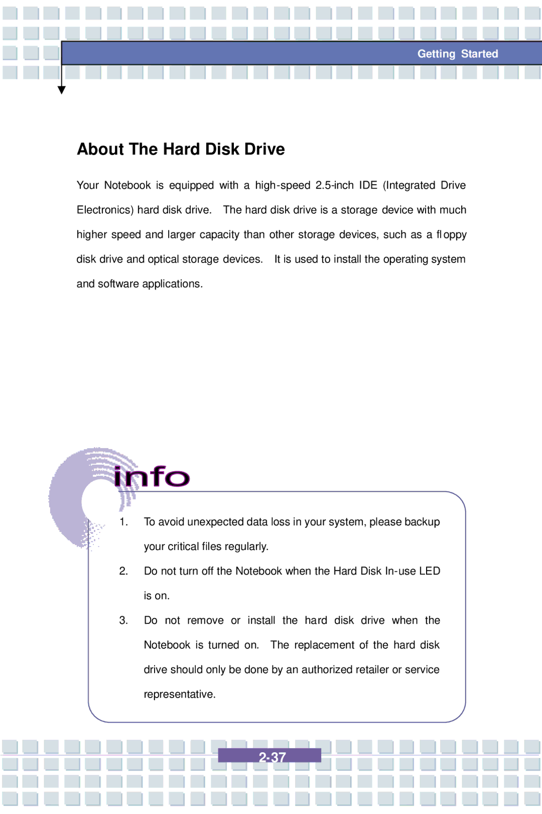 AVERATEC 7100 manual About The Hard Disk Drive 