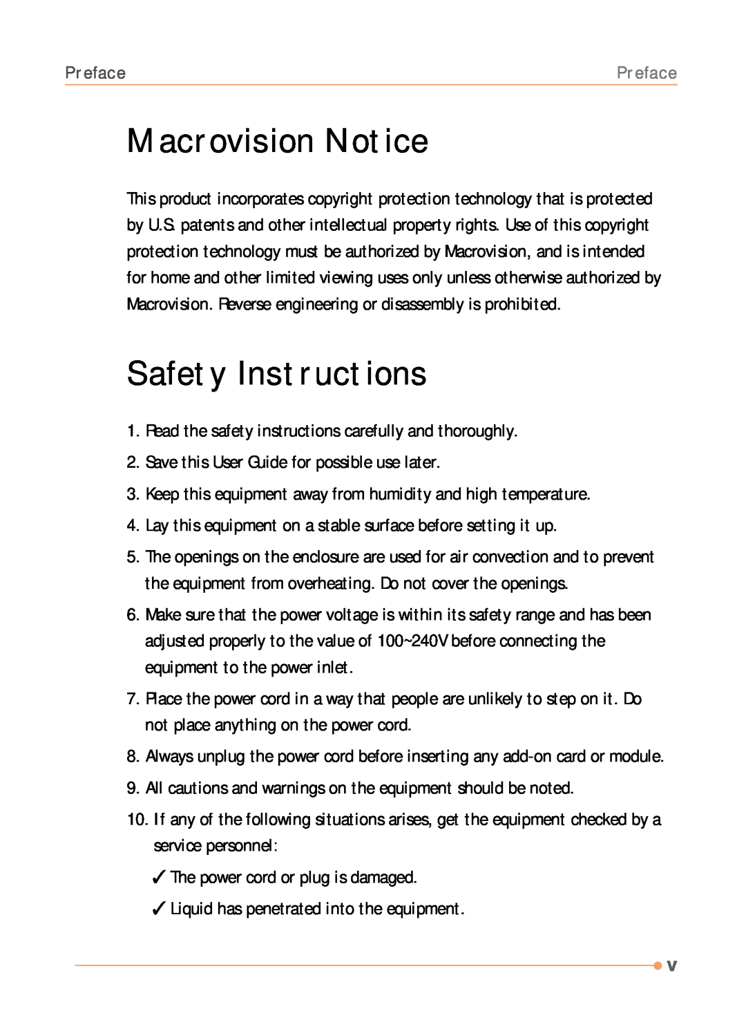 AVERATEC N1000 Series manual Macrovision Notice, Safety Instructions 