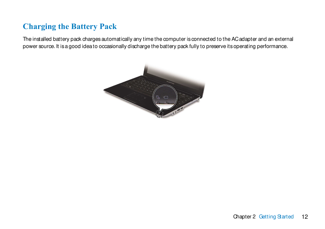 AVERATEC N3400 manual Charging the Battery Pack 