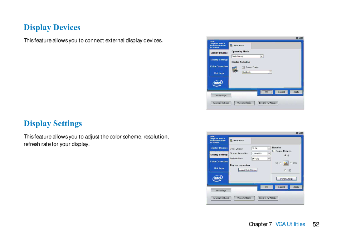 AVERATEC N3400 manual Display Devices, Display Settings 