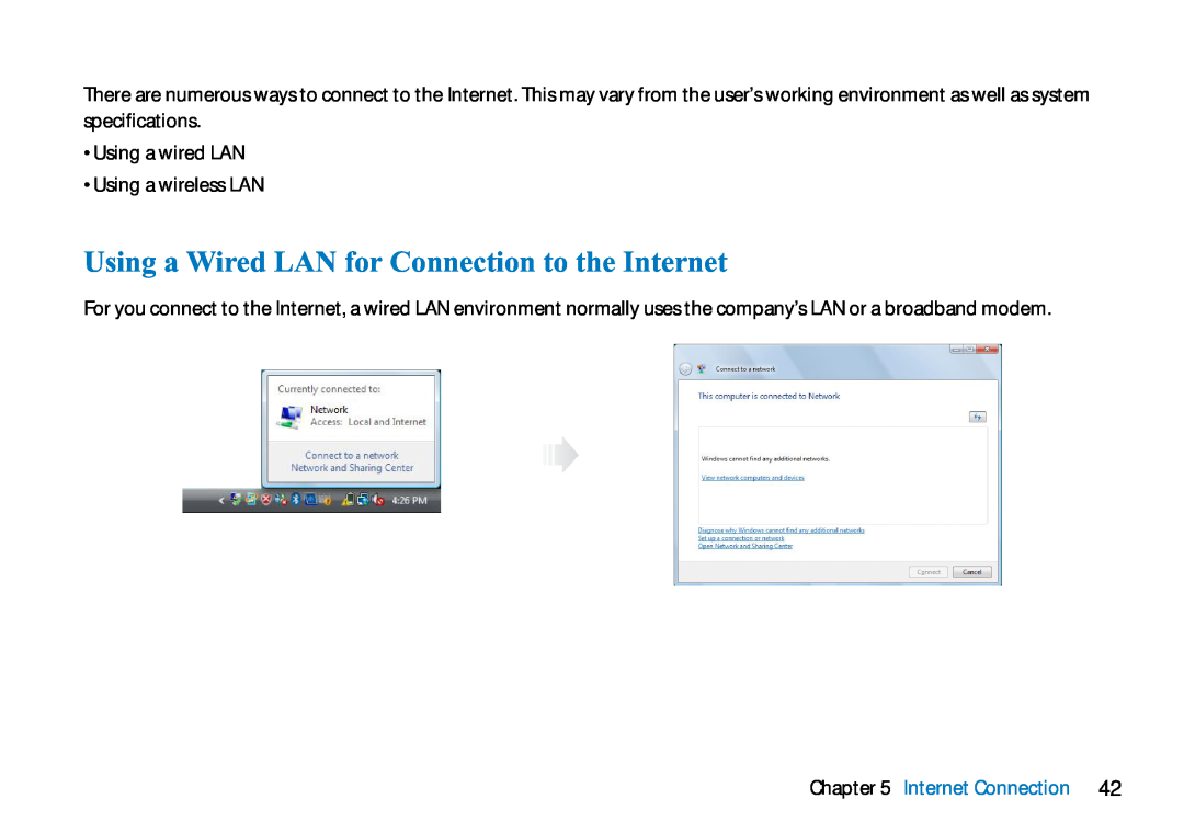 AVERATEC N3400 manual Using a Wired LAN for Connection to the Internet, Internet Connection 