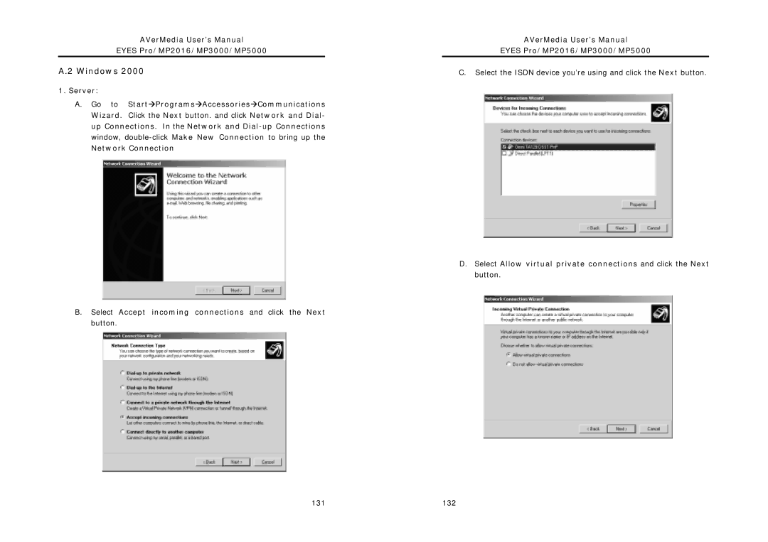 AVerMedia Technologies MP5000, MP2016, MP3000 user manual Windows, Server 