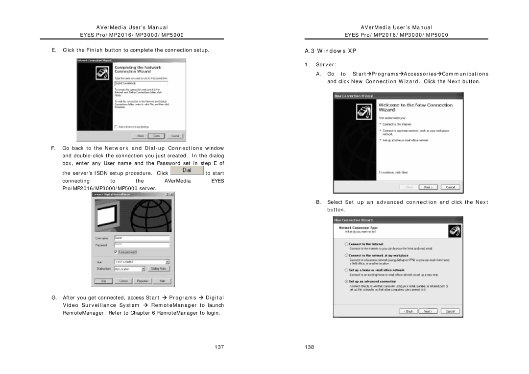 AVerMedia Technologies MP5000, MP2016, MP3000 Windows XP, Click the Finish button to complete the connection setup 