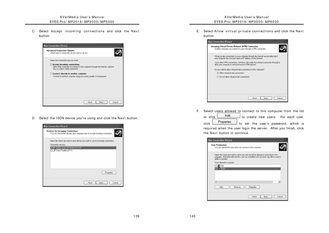 AVerMedia Technologies MP3000, MP2016, MP5000 user manual 140 