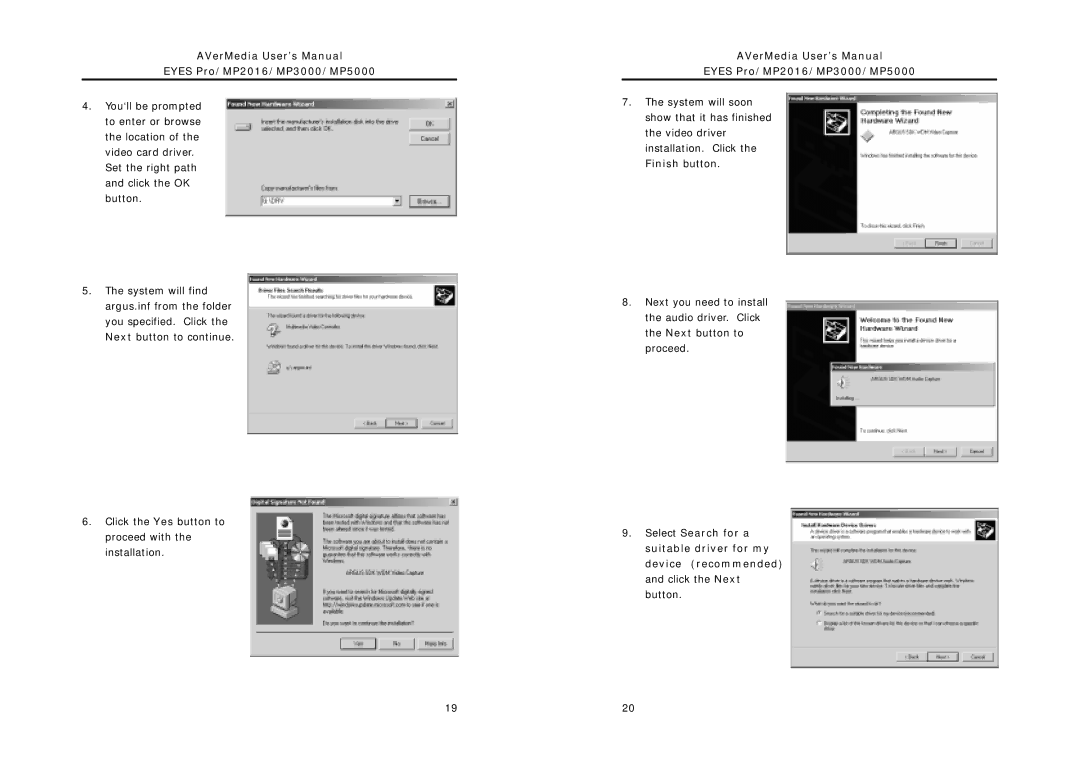 AVerMedia Technologies MP3000, MP2016, MP5000 user manual Click the Yes button to proceed with the installation 
