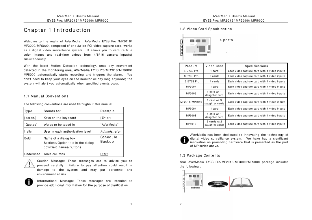 AVerMedia Technologies MP3000, MP2016, MP5000 user manual Introduction 